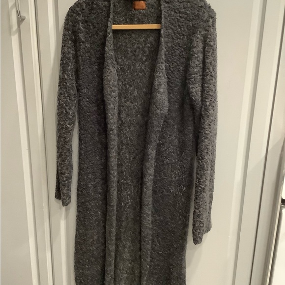 POL Sweaters - POL Charcoal Dark Heather Gray Open Mid Length Duster Cardigan
